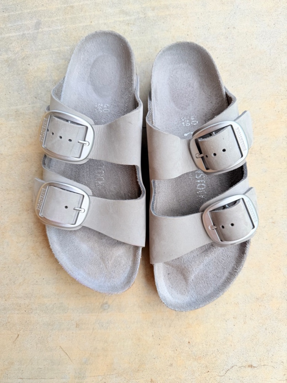 Birkenstock Grey Sz 40 100% Ouled Leather NWOT